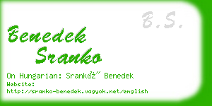 benedek sranko business card